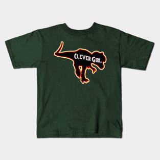 Velociraptor Clever Girl Raptor Jurassic Dinosaur Kids T-Shirt